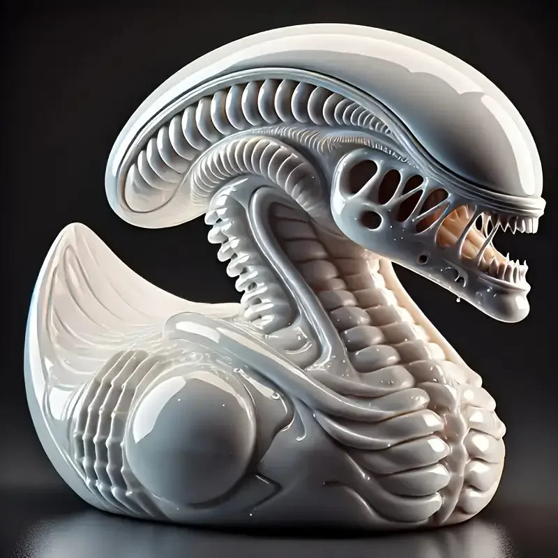 Movie Alien Duck Resin Statue, Evil Alien Duck Decoration, Resin Car Dashboard and Table Decoration, Interesting Gift Ideas