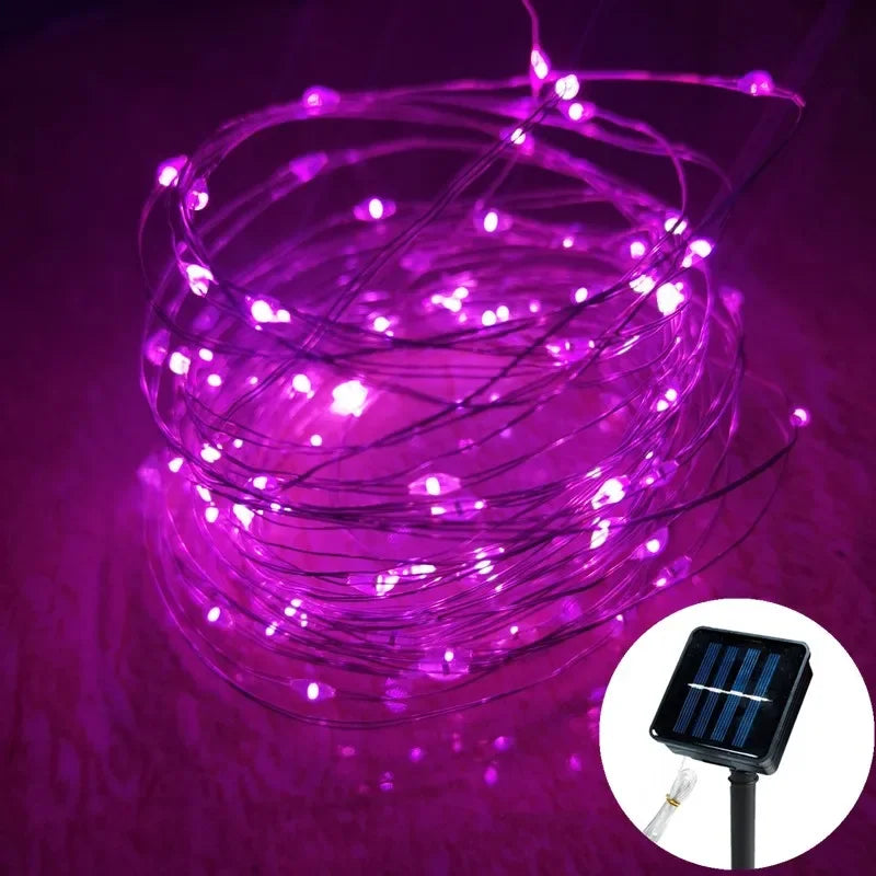 Led Solar Fairy String Lights 8 Modes Christmas Led Light Outdoor Garden Patio Wire Garland Light Christmas Lights
