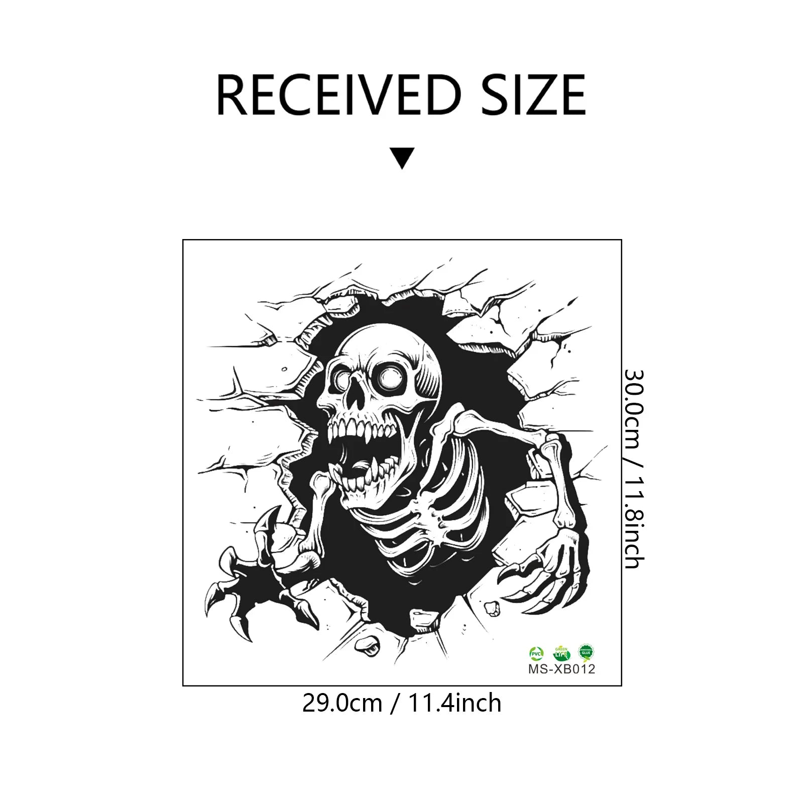 Halloween Wall Stickers Horror Thriller Broken Wall Zombie Theme Party Home Decoration Wall Stickers