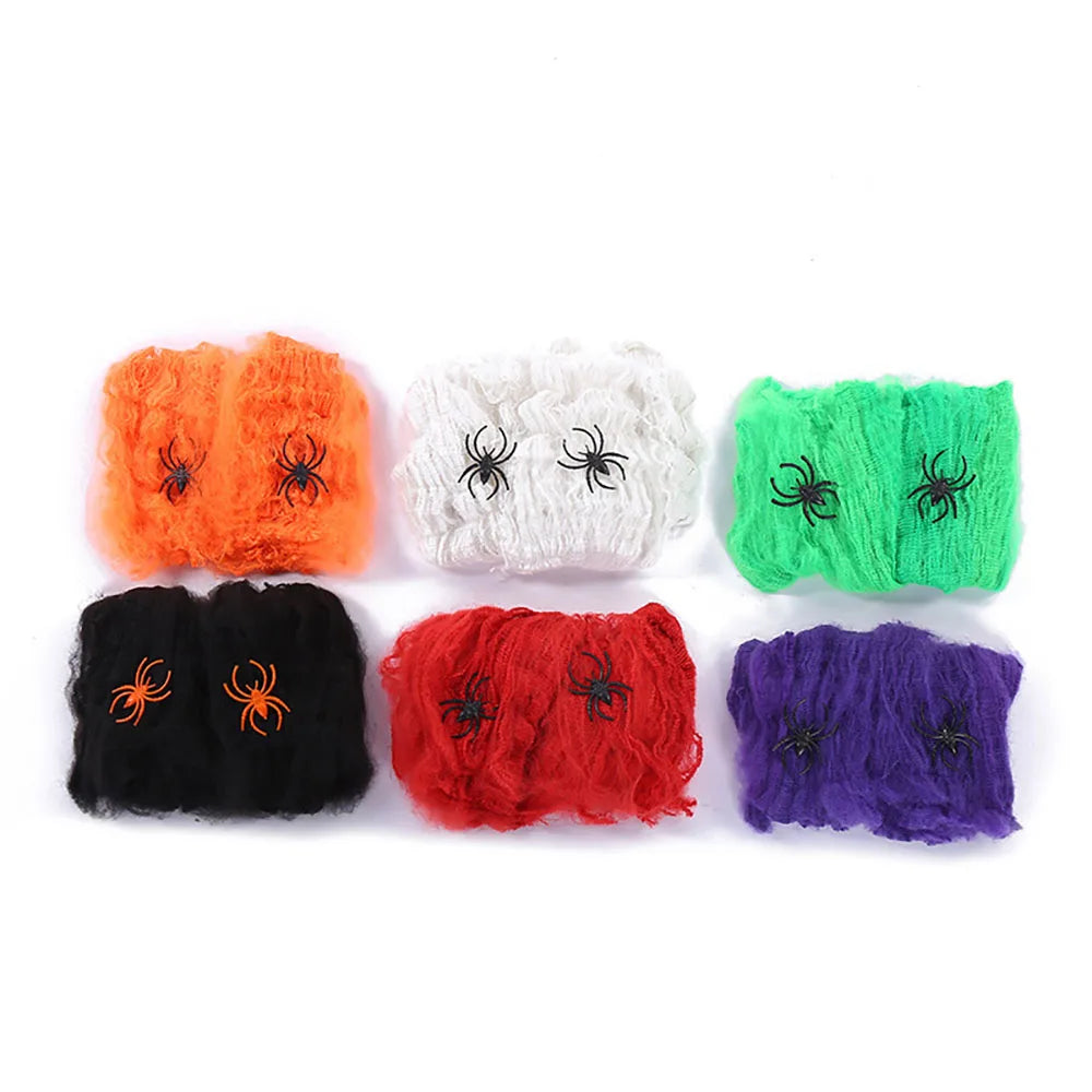 Halloween Decoration Spider Web,Artificial Spider Web,Stretchy Cobweb With Spider,Horror Gothic Haunted House Home Decor