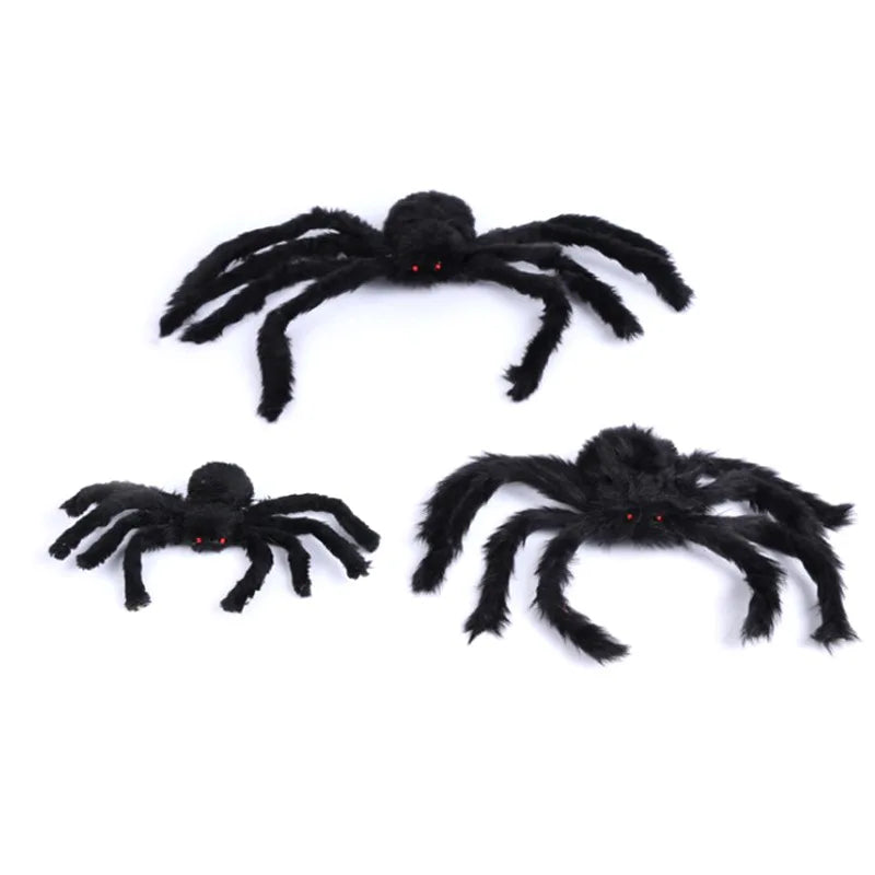 30cm/50cm/90cm/150cm/200cm Extra Large Plush Black Spider Outdoor Home Bar Party Haunted House Horror Props Halloween Decoration