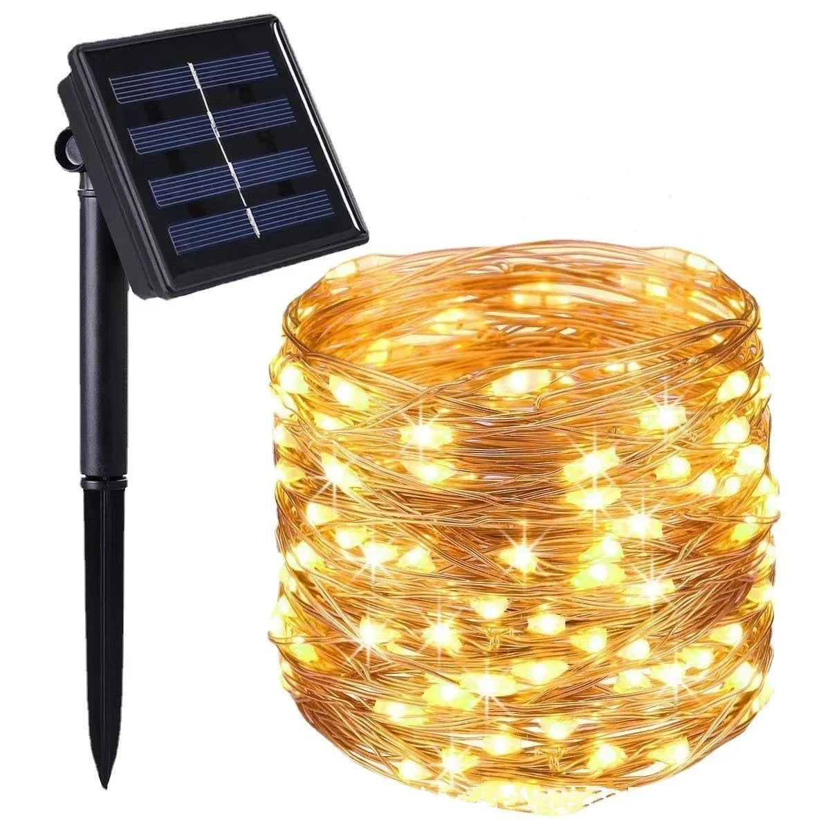 7M~42M Solar Power Fairy String Lights, Waterproof, Copper Wire, Christmas Party Garland, Outdoor Garden, Wedding