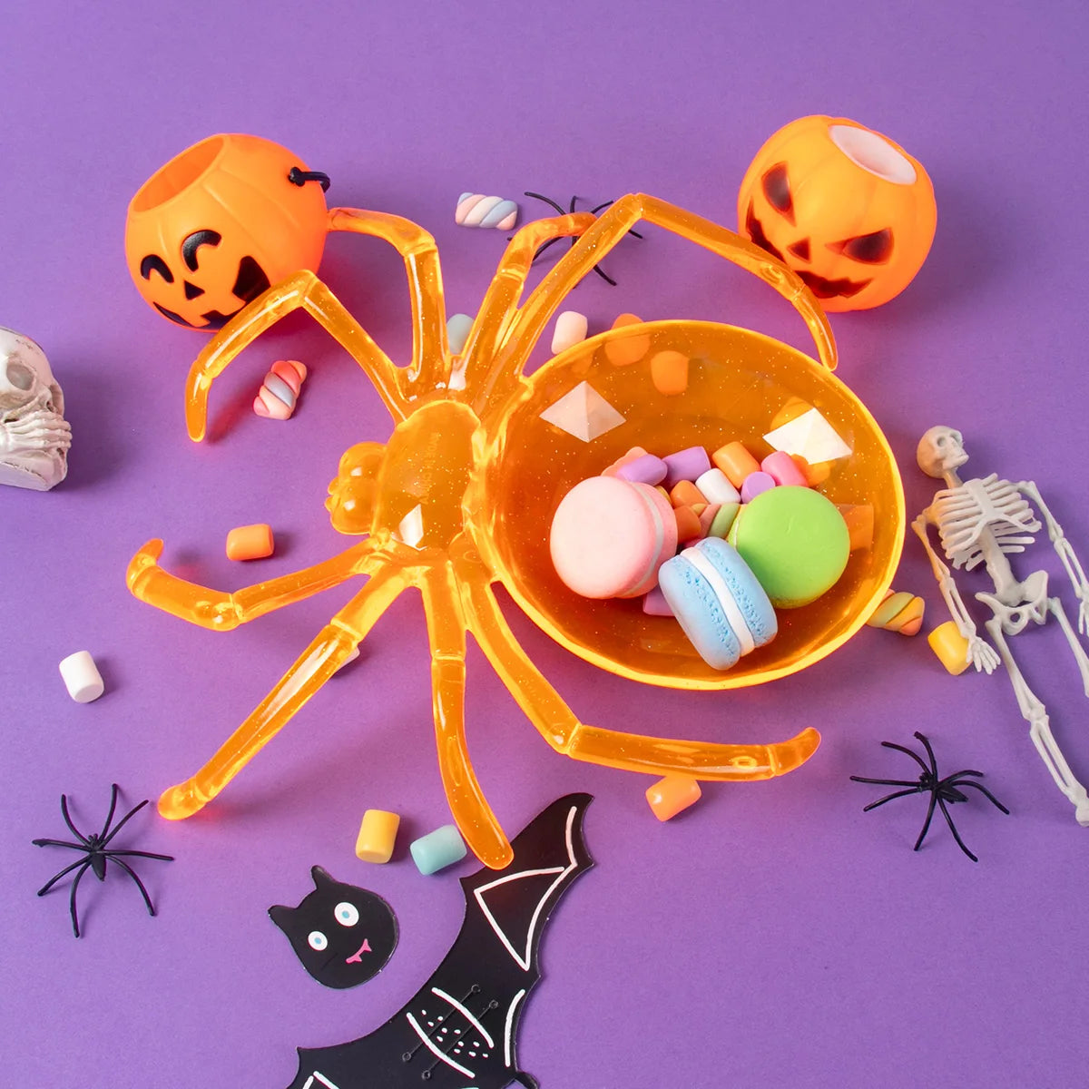 Halloween Spiders Shaped Bowl Fruits Plate Food Tray Candy Biscuit Package Basket Trick or Treat Halloween Party table Decor