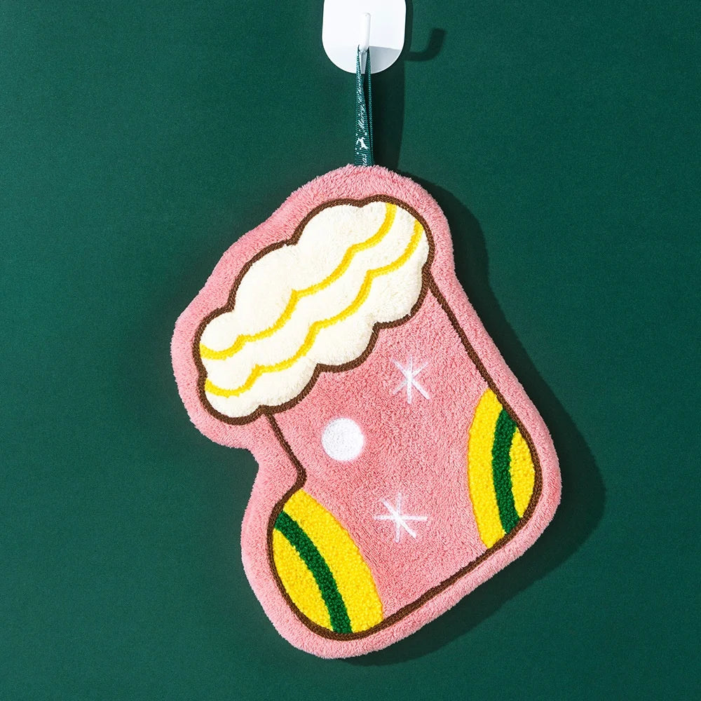 New Cartoon Snowman Christmas Towel - Coral Fleece Absorbent Cleaning Cloth for Kitchen Bathroom Xmas Gifts