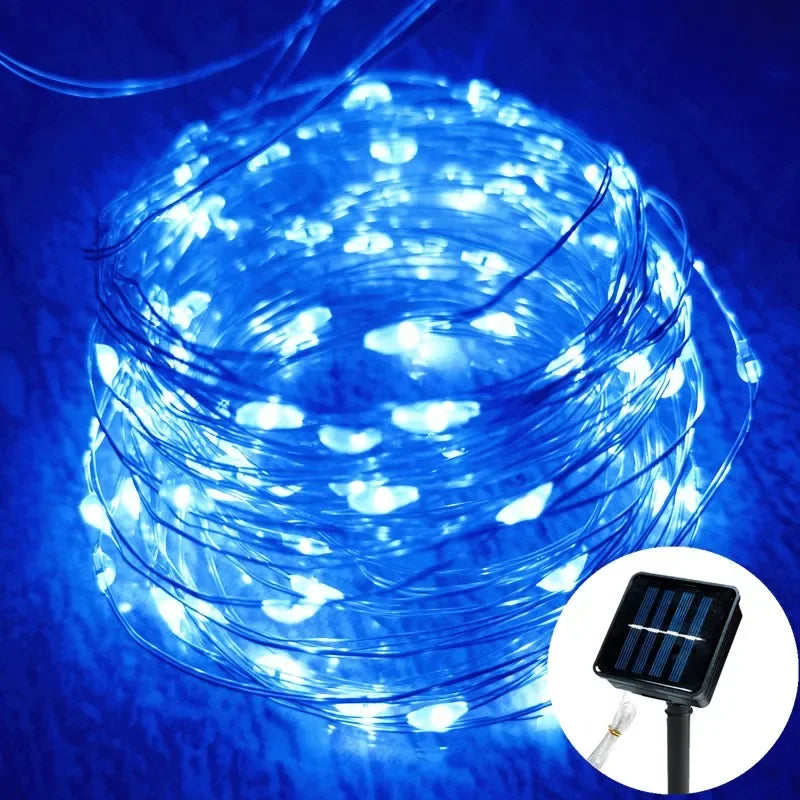 Led Solar Fairy String Lights 8 Modes Christmas Led Light Outdoor Garden Patio Wire Garland Light Christmas Lights