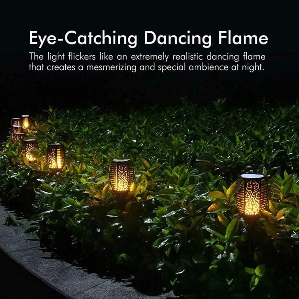 12LED Solar Flame Torch Light Flickering Light Waterproof Garden Decoration Outdoor Lawn Path Yard Patio Floor Lamp