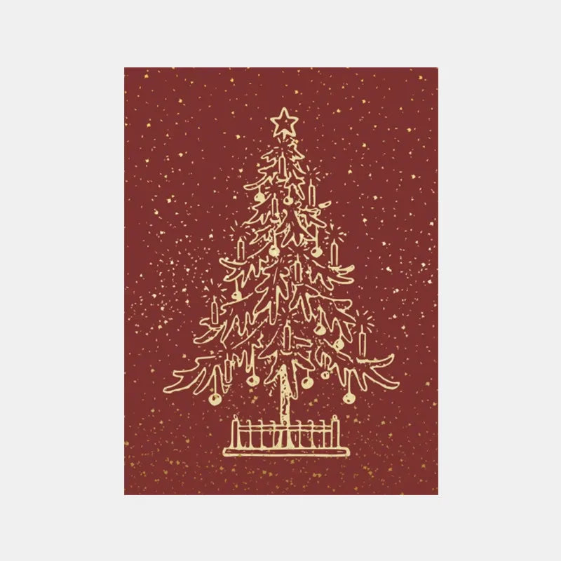 Christmas Blessings Rattan Wreaths Christmas Tree Poster Print Canvas Painting Holiday Wall Art Pictures Home Room Decor