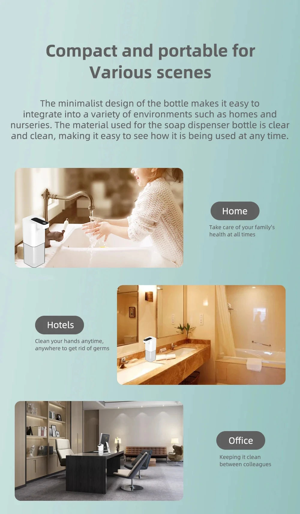 Automatic Soap Dispenser Infrared Sensor Hand Sanitizer USB Rechargeable Foam Hand Sanitizer Applicable To Kitchen And Bathroom