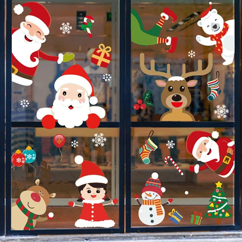 New Christmas Window Stickers Bathroom Shadow Clings Stickers New Year'S Eve Merry Christmas Party Home Store Shop Decorations