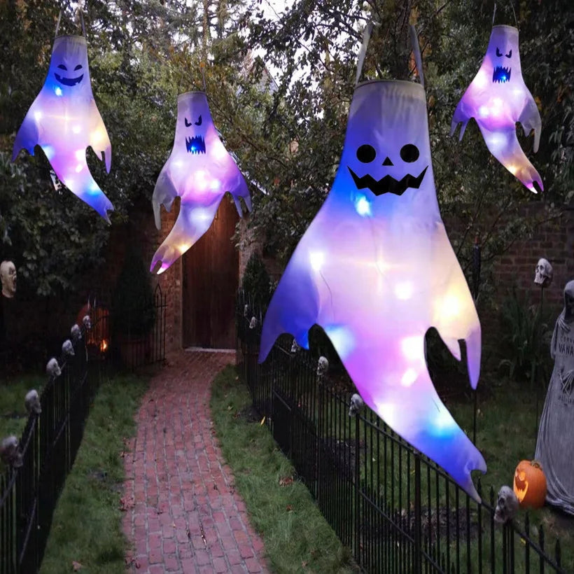 Hanging Ghost Halloween LED Luminous Ghost Children's Gift Scary Party Props Home Outdoor Courtyard Bar Hanging Decorations