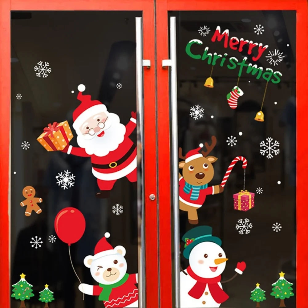 New Christmas Window Stickers Bathroom Shadow Clings Stickers New Year'S Eve Merry Christmas Party Home Store Shop Decorations