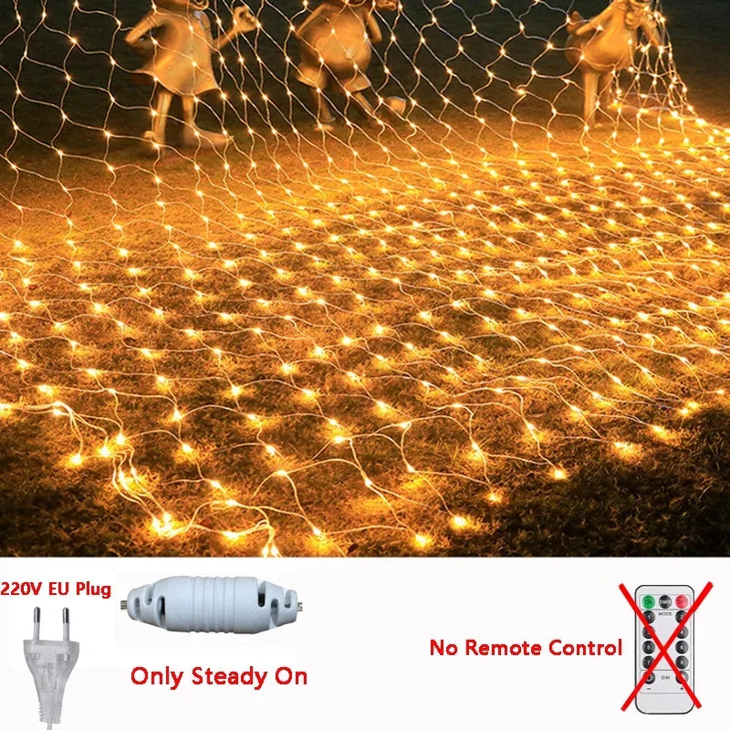 1M-36M LED Outdoor Fishing Net Christmas Fairy Lights Festoon Garden Street Garland Curtain Wedding Tree Ramadan Decoration 2026