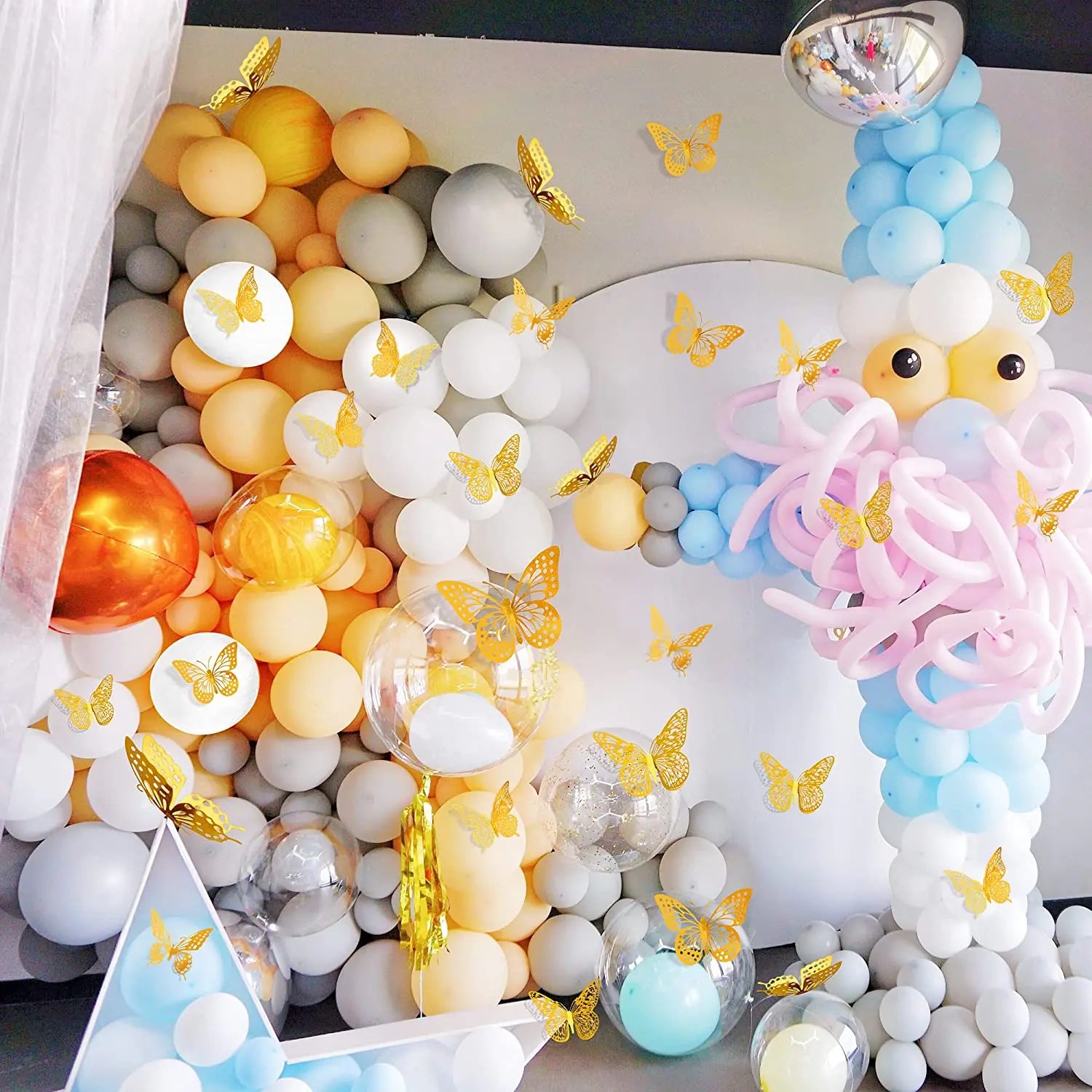 12Pcs Fashion 3D Hollow Butterfly Creative Wall Sticker For DIY Wall Stickers Modern Wall Art Home Decorations DIY Gift