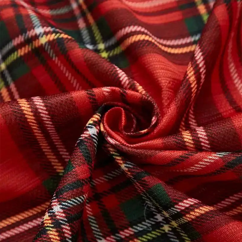 1pc Christmas Red Plaid Curtain Festive Window Decor for Holiday Kitchen Dining Room Dropshipping