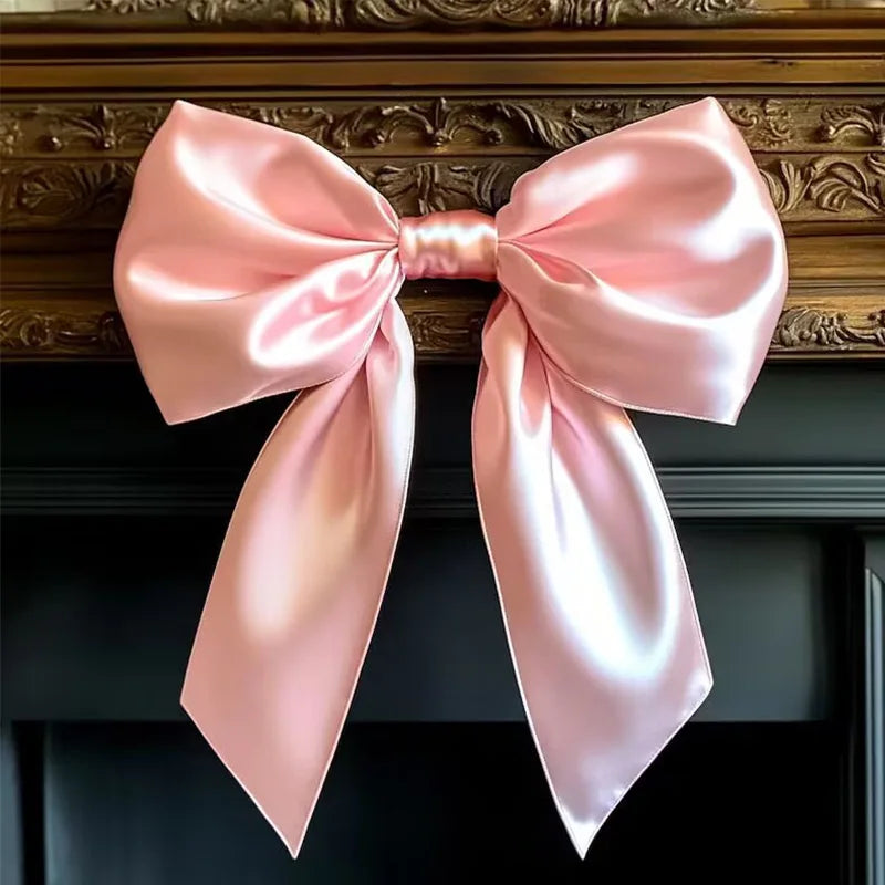 40 * 100cm Christmas Tree Big Bow Decoration Red Pink Green White Party Garden Wedding Hanging Pendant Festival Atmosphere Props