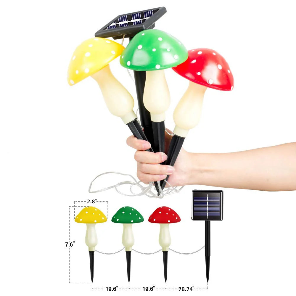 12LEDS Solar Panel Mushroom Fairy Light Garden Outdoor Decor Waterproof Night Lamp Yard For Christmas Wedding Party Decoration
