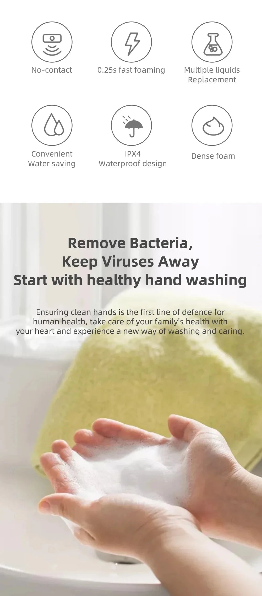 Automatic Soap Dispenser Infrared Sensor Hand Sanitizer USB Rechargeable Foam Hand Sanitizer Applicable To Kitchen And Bathroom