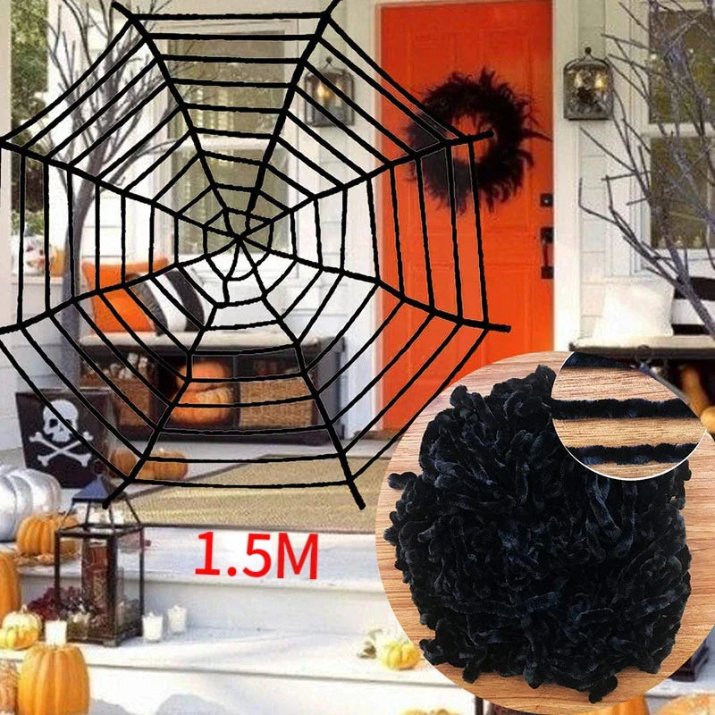 30cm/50cm/90cm/150cm/200cm Extra Large Plush Black Spider Outdoor Home Bar Party Haunted House Horror Props Halloween Decoration