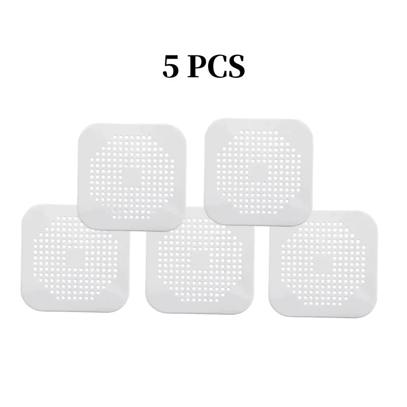 Square silicone absorbent drain for drains, kitchens, bathrooms and showers to prevent sinks from clogging the drain