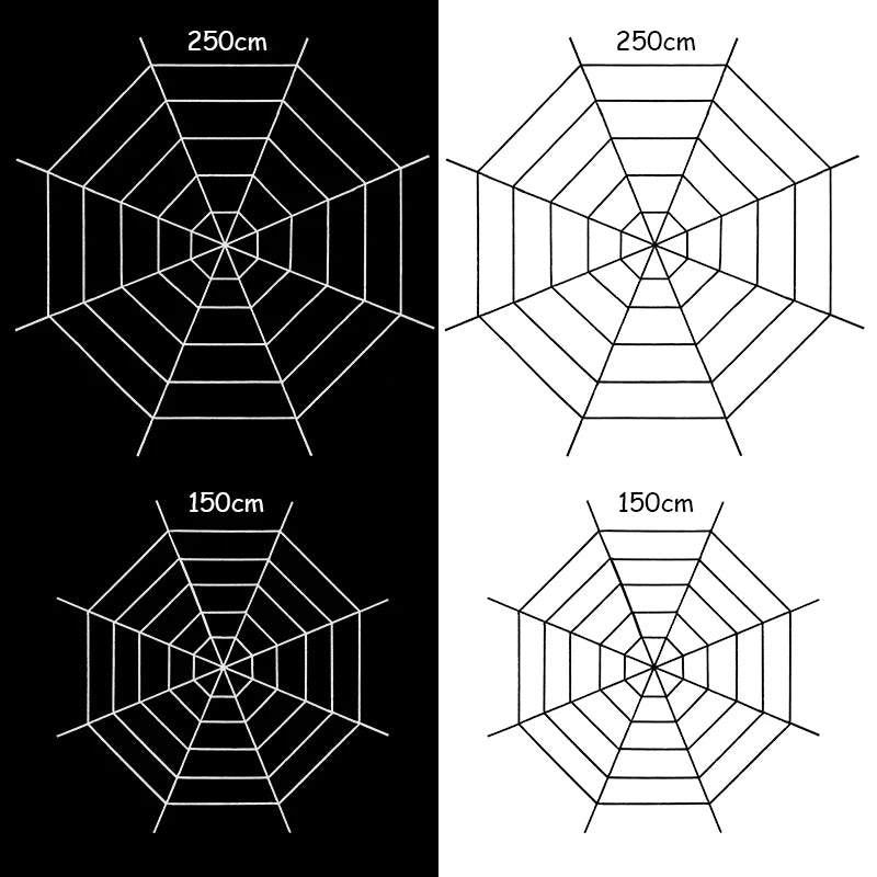 150/250cm Black White Spider Web Giant Stretchy Cobweb For Home Bar Garden Haunted House Horror Props Halloween Party Decoration