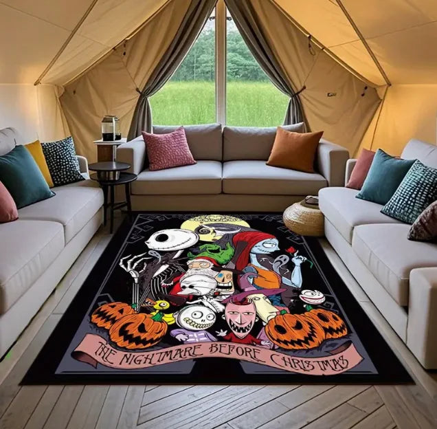 1pc Nightmare Before Christmas Outdoor Carpet Jack Skellington Halloween Christmas Floor Mat Patio Camping Living Room Bedroom