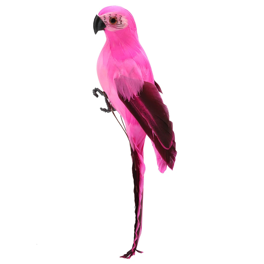 25cm Simulation Parrot Creative Foam Feather Artificial Parrot Macaw Bird Model Lawn Figurine Home Garden Ornament Decoration