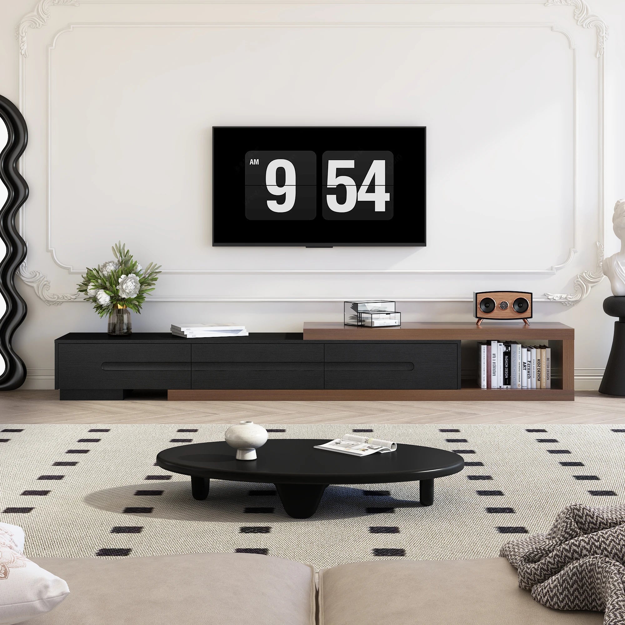 82-110'' Extendable TV Stand for Up to 120