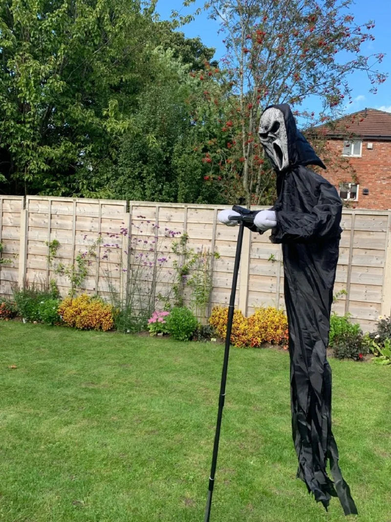 Garden Ghostface Scarecrow Halloween Decor Outside Hanging Scary Ghost Scarecrow Decorations Creative Courtyard Bird Repeller