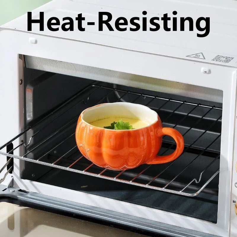 Pumpkin Mug Ceramic Cup with Spoon Halloween Creative with Handle Scalding-proof Cute Style Breakfast Milk Cups Coffee Mug