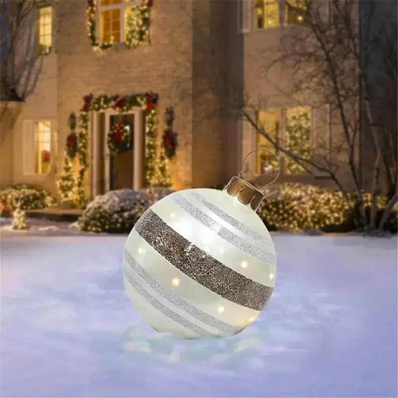 Big Outdoor Christmas Inflatable Decorated Ball 60cm PVC Giant Big Large Balls Xmas Tree Decorations Ball without Light Ornament
