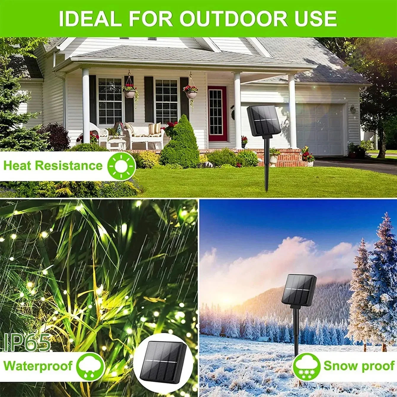 7M~42M Solar Power Fairy String Lights, Waterproof, Copper Wire, Christmas Party Garland, Outdoor Garden, Wedding