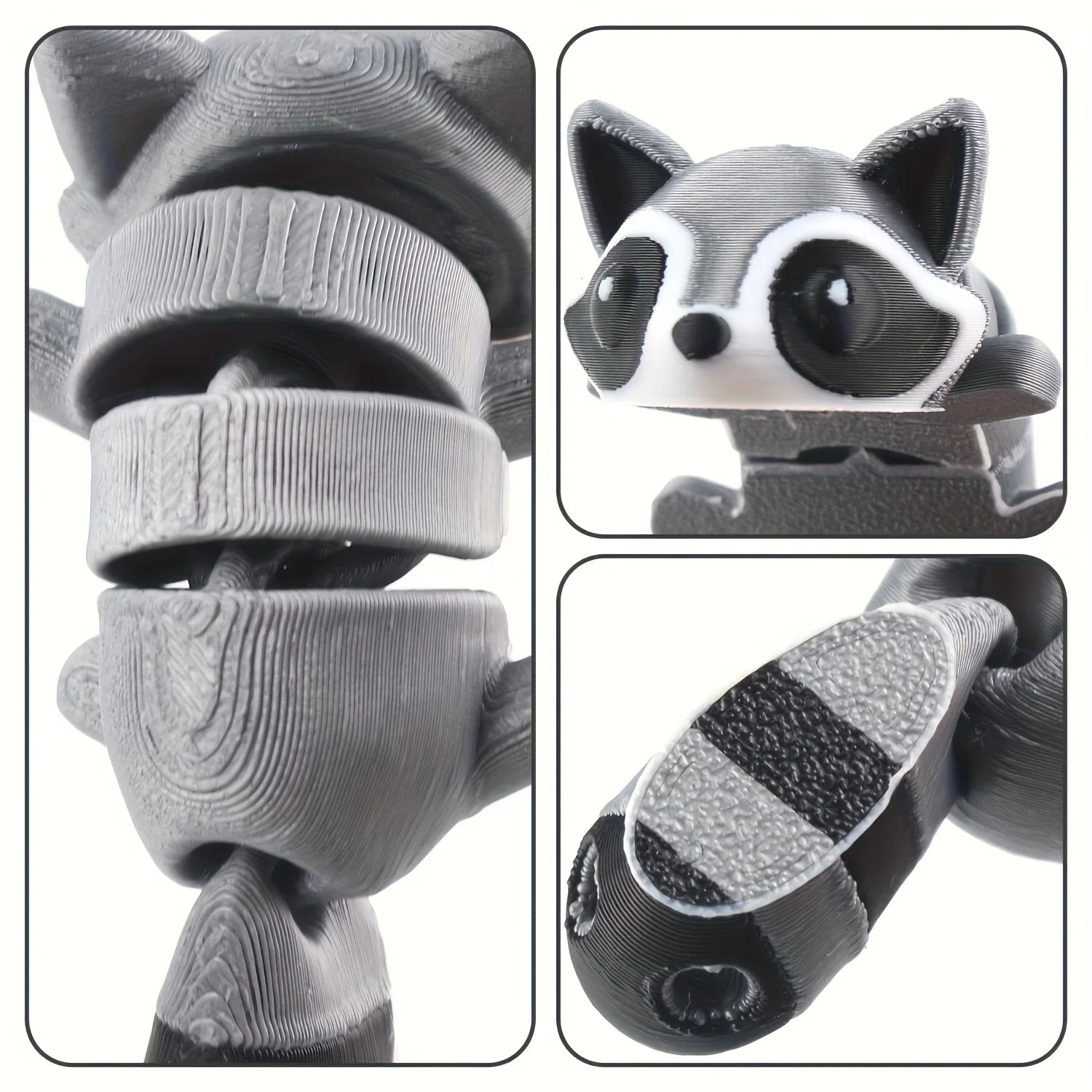 3D Printed Raccoon Trash Can Decoration- Multifunctional Indoor and Outdoor Movable Raccoon Statue, Suitable for Home, Office