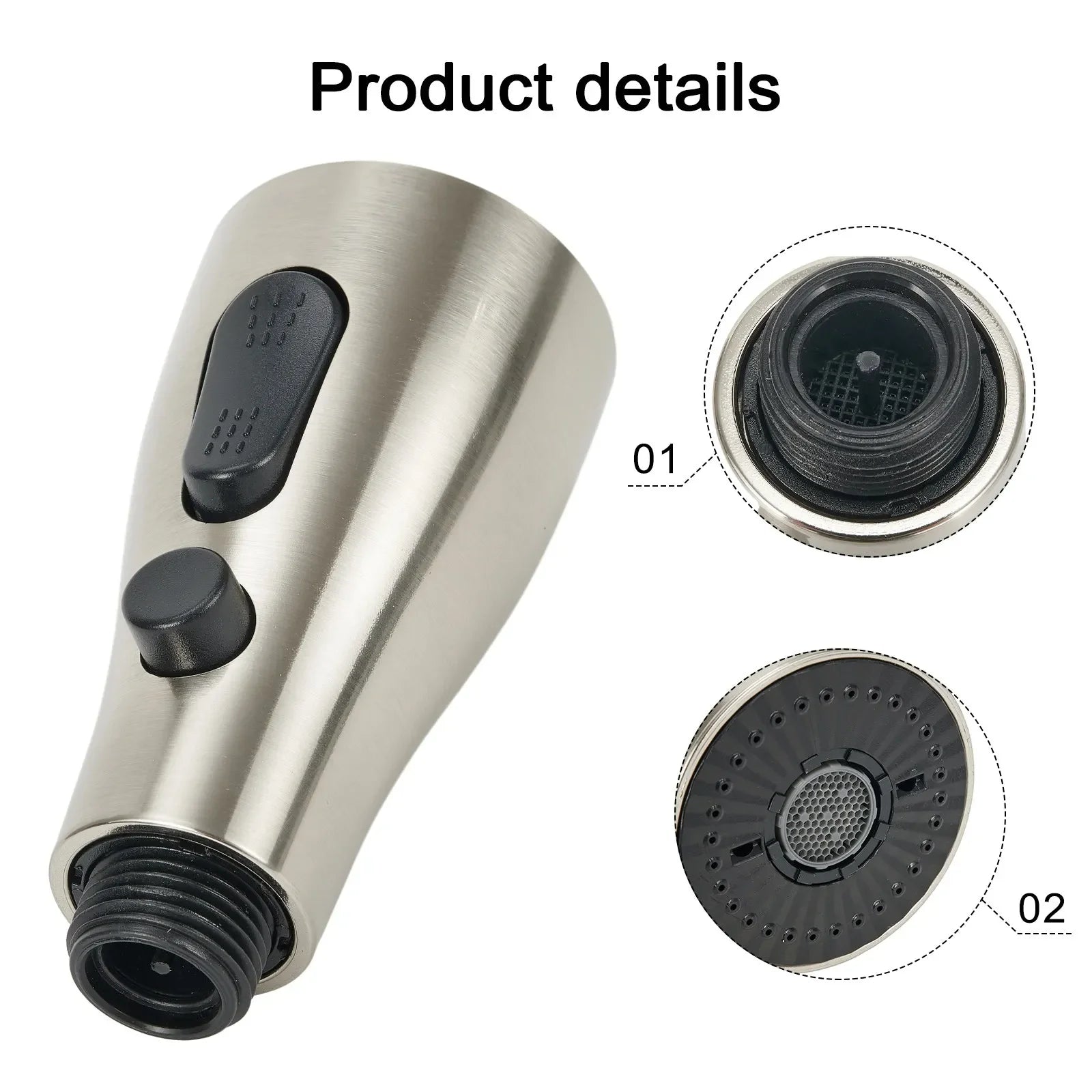 Kitchen Pull Out Faucet Sprayer Nozzle 3 Modes ABS Water Saving Bathroom Basin Sink Shower Spray Head For 1/2