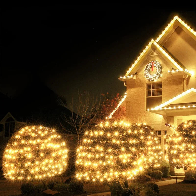 1M-36M LED Outdoor Fishing Net Christmas Fairy Lights Festoon Garden Street Garland Curtain Wedding Tree Ramadan Decoration 2026
