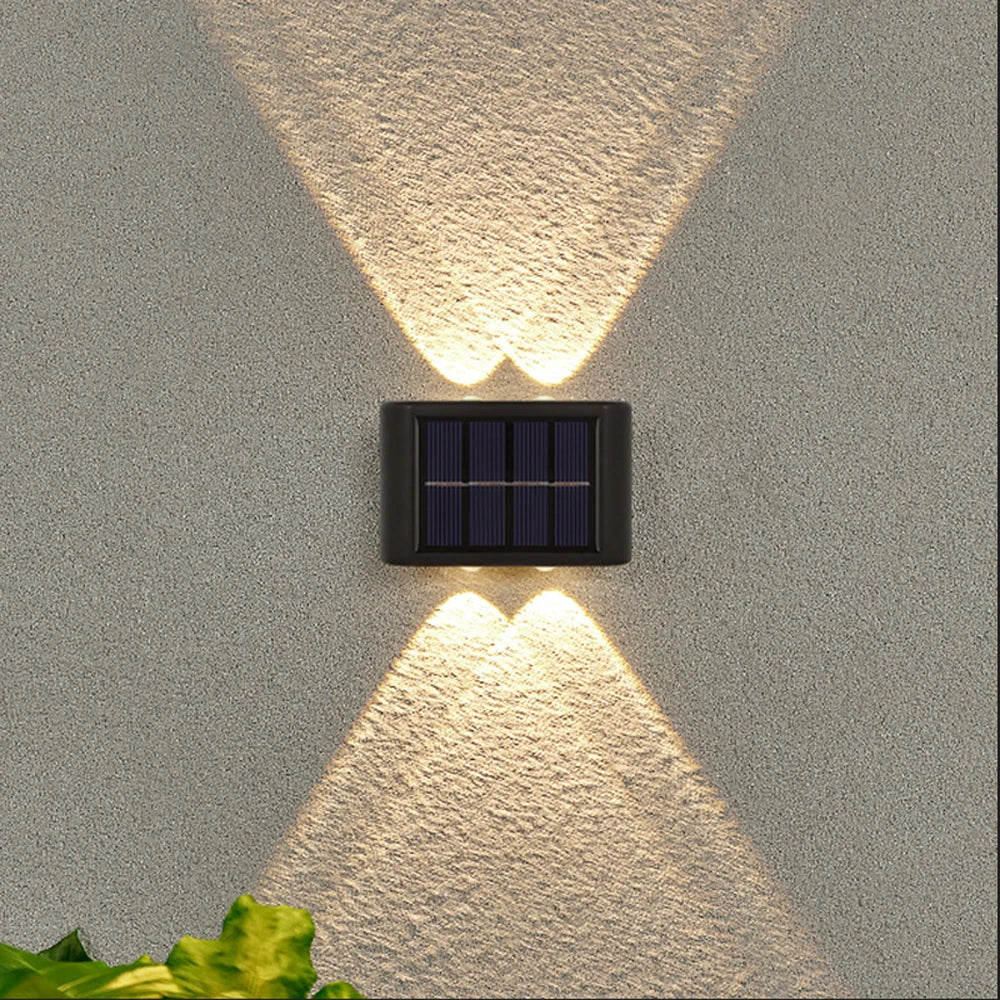 Solar Wall Lamp Outdoor 4/6/8/10/12/16LED Light Waterproof Up And Down Luminous Lighting Balcony Yard Garden Decoration Lights