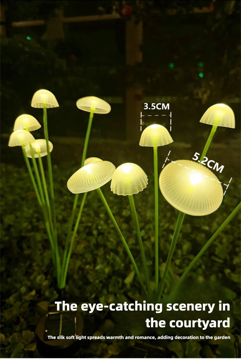 LED Solar Jellyfish Mushroom Fairy Light RGB Waterproof Energy-saving Solar Garden Lamp for Outdoor Lawns Courtyard Decor Light