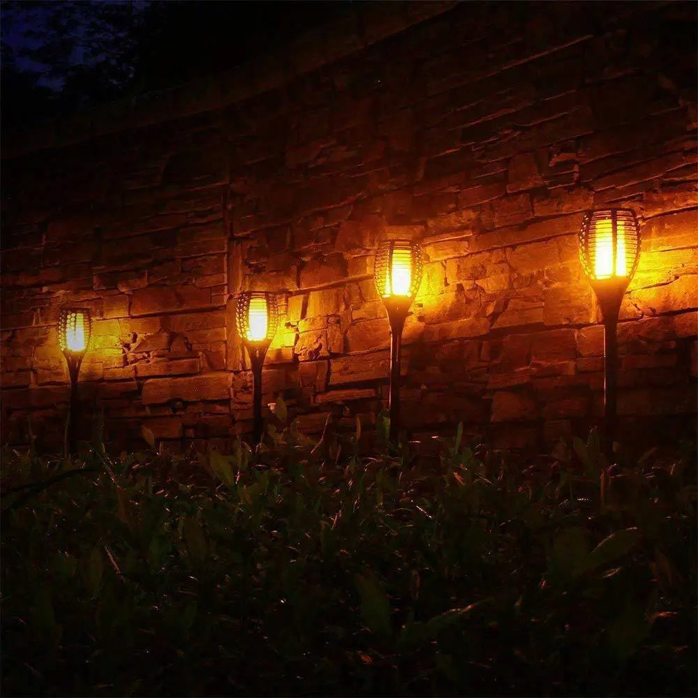 12LED Solar Flame Torch Light Flickering Light Waterproof Garden Decoration Outdoor Lawn Path Yard Patio Floor Lamp
