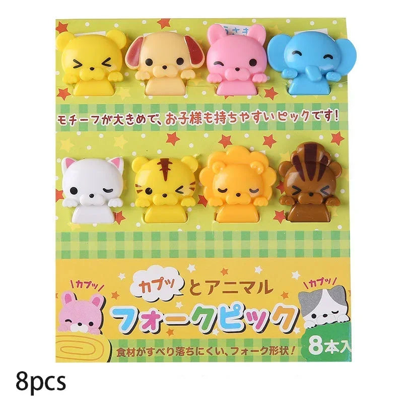 Halloween Series Plastic Fruit Fork Set Cute Cartoon Shape Cake Dessert Forks Decorations Children Lunches Toothpick Supplies