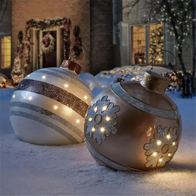 Big Outdoor Christmas Inflatable Decorated Ball 60cm PVC Giant Big Large Balls Xmas Tree Decorations Ball without Light Ornament