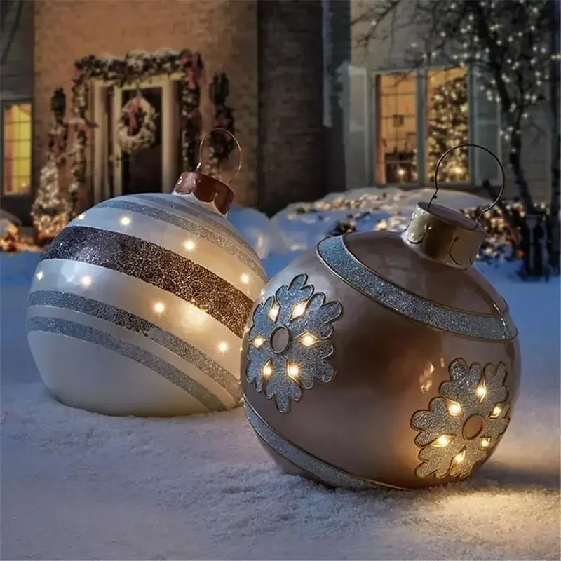 Big Outdoor Christmas Inflatable Decorated Ball 60cm PVC Giant Big Large Balls Xmas Tree Decorations Ball without Light Ornament