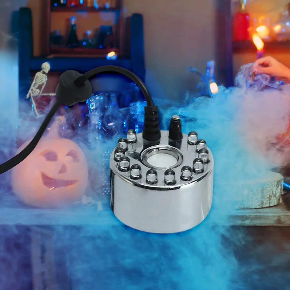 Halloween Smoke Fog Machine,Mini LED Pumpkin Light,Fogger Water Fountain Pond Fog Machine,Halloween Outdoor Decoration
