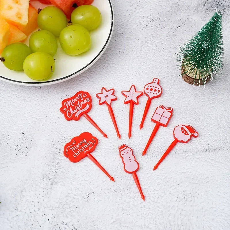 Halloween Series Plastic Fruit Fork Set Cute Cartoon Shape Cake Dessert Forks Decorations Children Lunches Toothpick Supplies