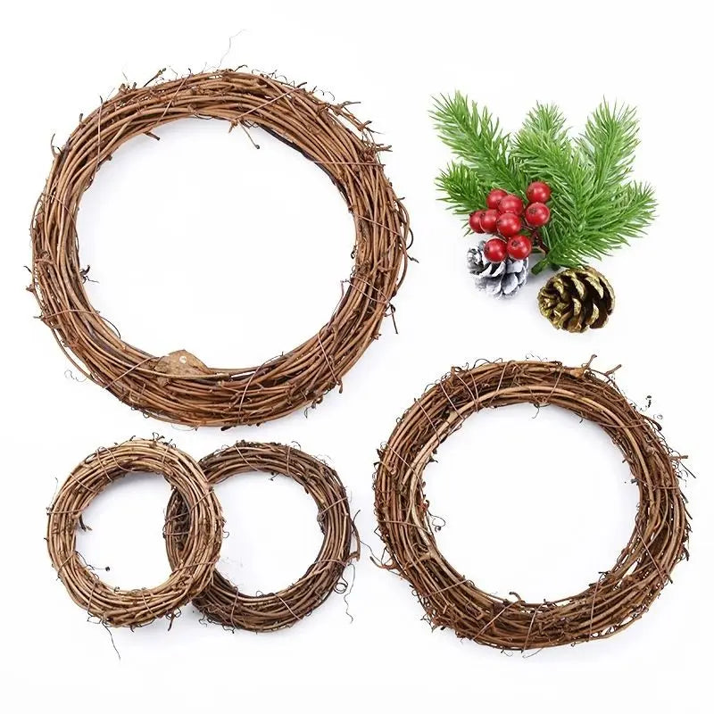 10Cm/15cm/20cm Artificial Rattan Frame Home Wedding Christmas Party Outdoor Decor DIY Gifts Bride Wreath Wall Hanging Accessory