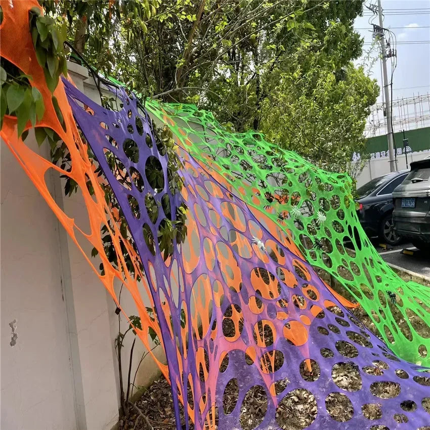 Giant Stretchy Spider Web Halloween Decor 20ft Cobweb Netting Outdoor Scary Indoor Haunt Reusable Creepy Party Must Have