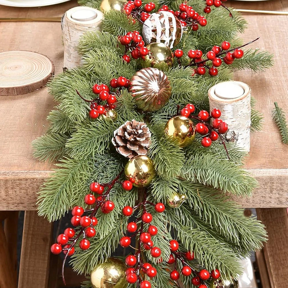 180CmArtificial Green Plants Christmas Tree Garland Wreaths Home Party Decoration Outdoor Yard Pine Tree Rattan Hanging Ornament