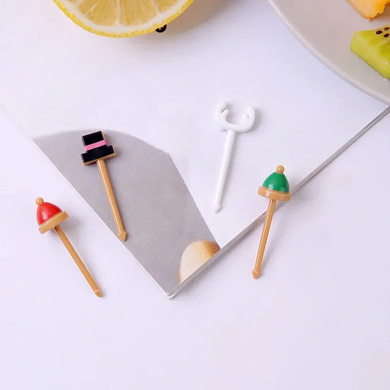 Halloween Series Plastic Fruit Fork Set Cute Cartoon Shape Cake Dessert Forks Decorations Children Lunches Toothpick Supplies