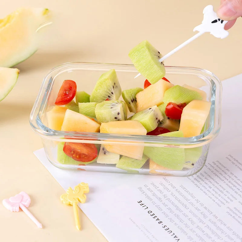 Halloween Series Plastic Fruit Fork Set Cute Cartoon Shape Cake Dessert Forks Decorations Children Lunches Toothpick Supplies