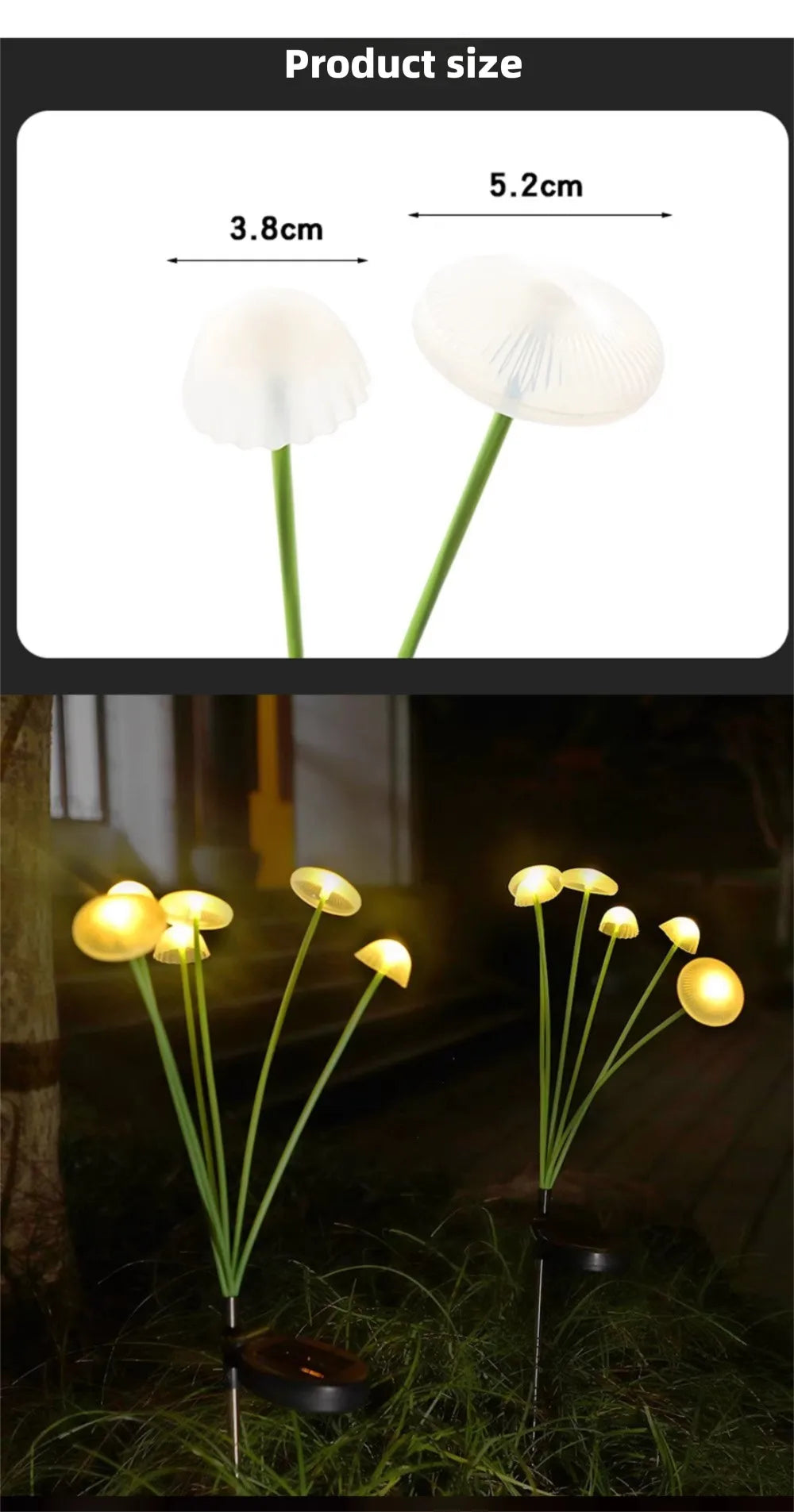 LED Solar Jellyfish Mushroom Fairy Light RGB Waterproof Energy-saving Solar Garden Lamp for Outdoor Lawns Courtyard Decor Light