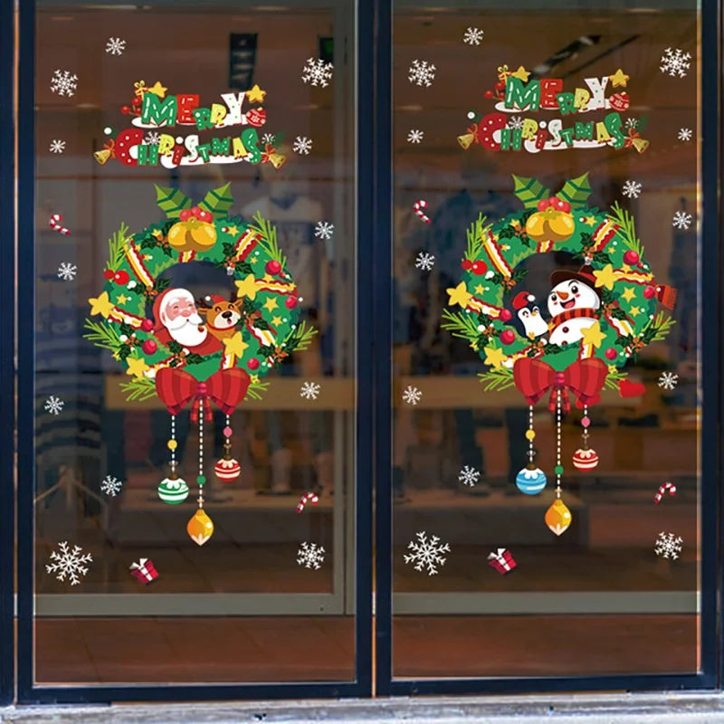 New Christmas Window Stickers Bathroom Shadow Clings Stickers New Year'S Eve Merry Christmas Party Home Store Shop Decorations