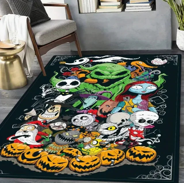 1pc Nightmare Before Christmas Outdoor Carpet Jack Skellington Halloween Christmas Floor Mat Patio Camping Living Room Bedroom